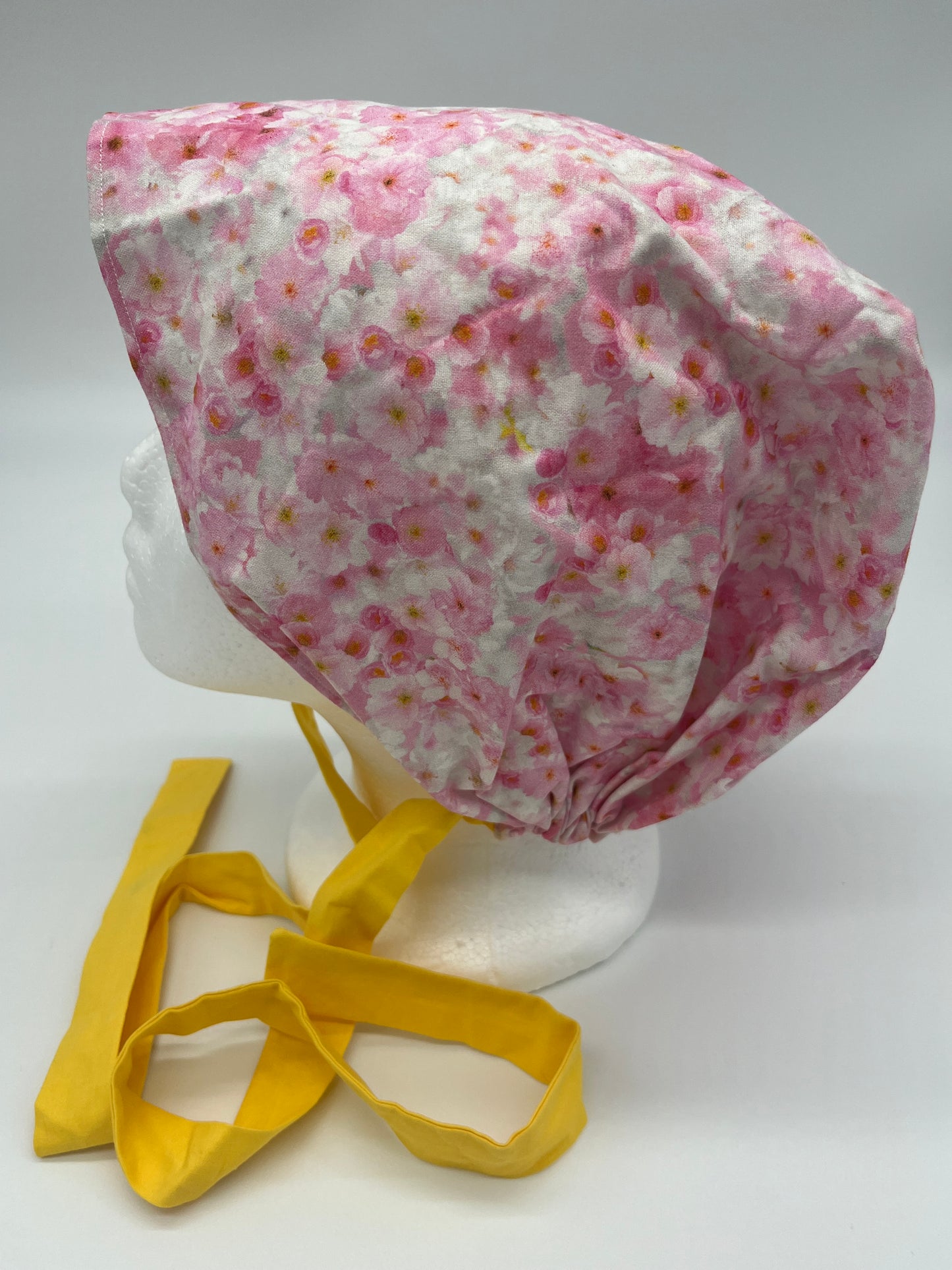 Cap (Pink Floral with Yellow Ties)