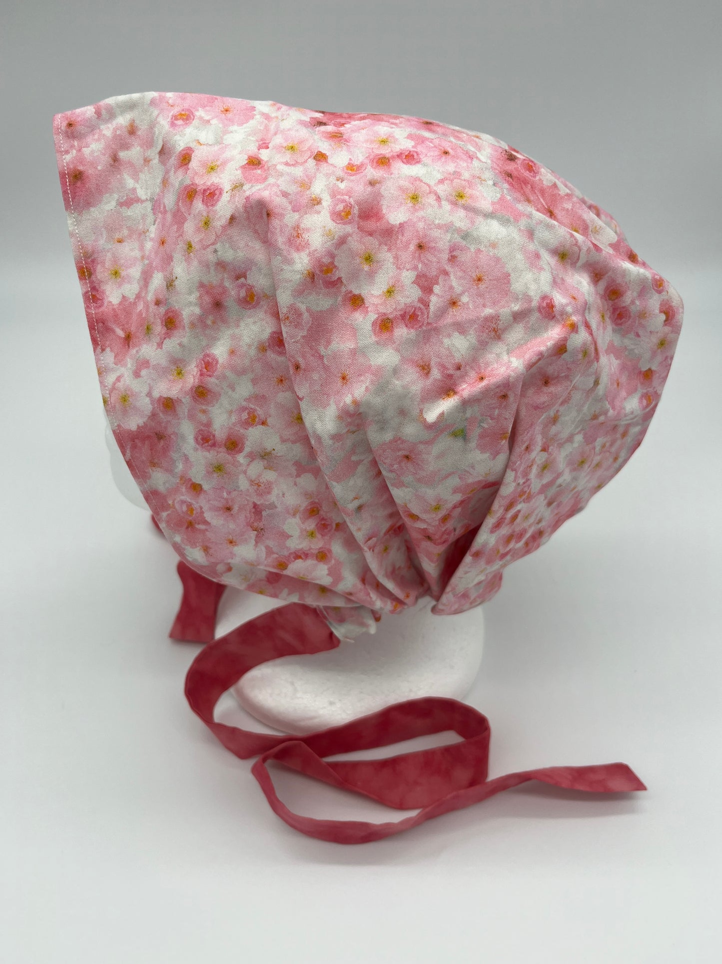 Cap (Pink Floral with Pink Ties)