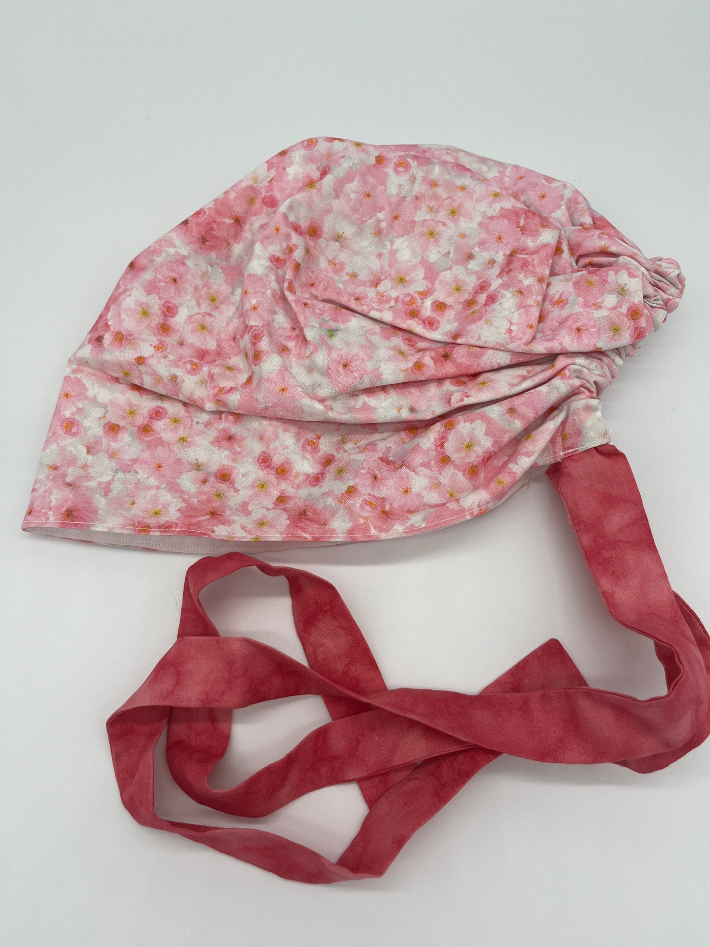 Cap (Pink Floral with Pink Ties)