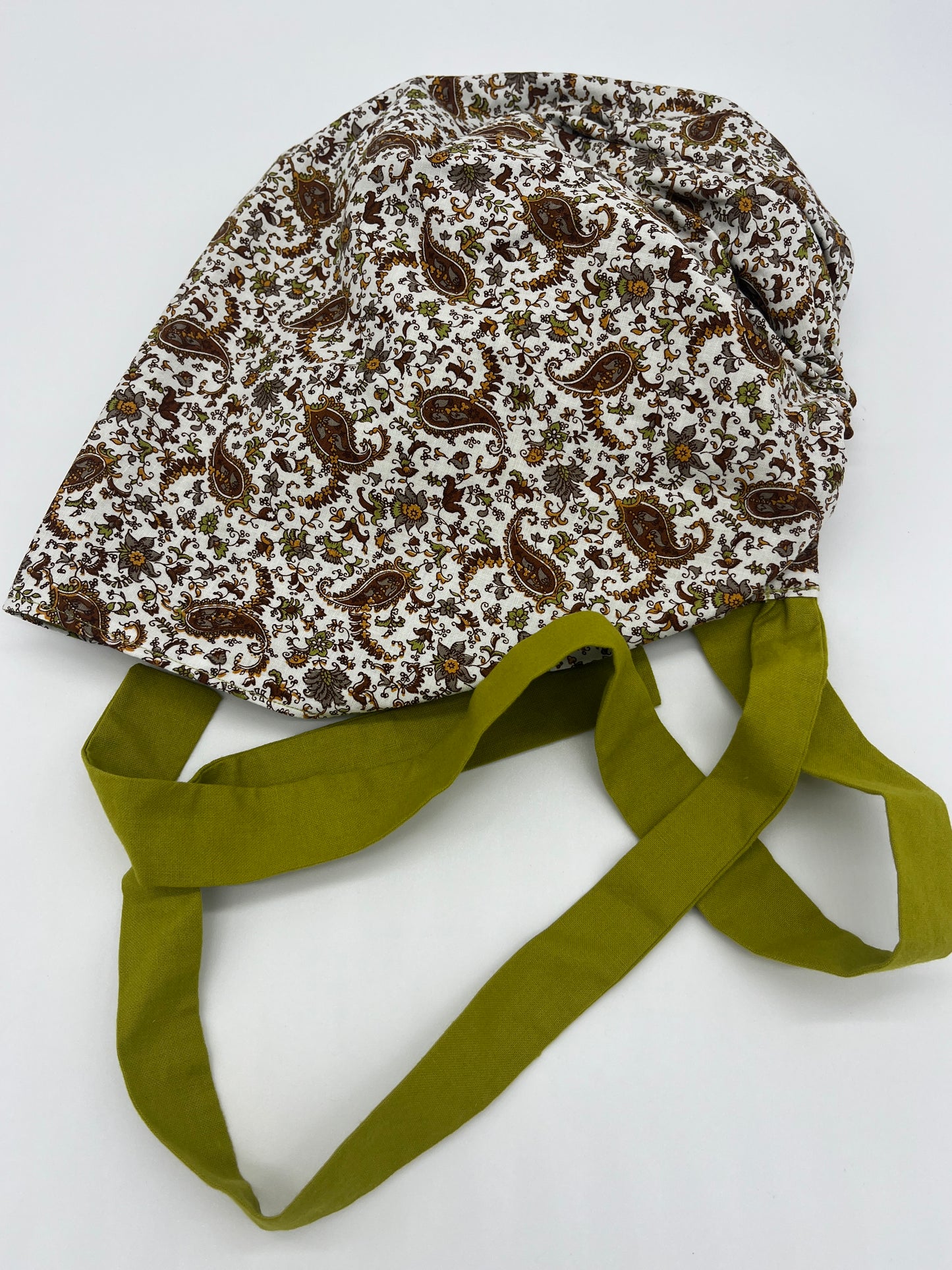Cap (Green and Brown Paisley with Green Ties)