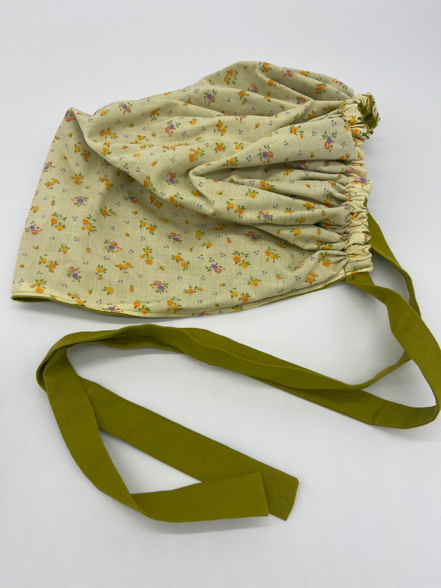 Cap (Green Floral with Green Ties)