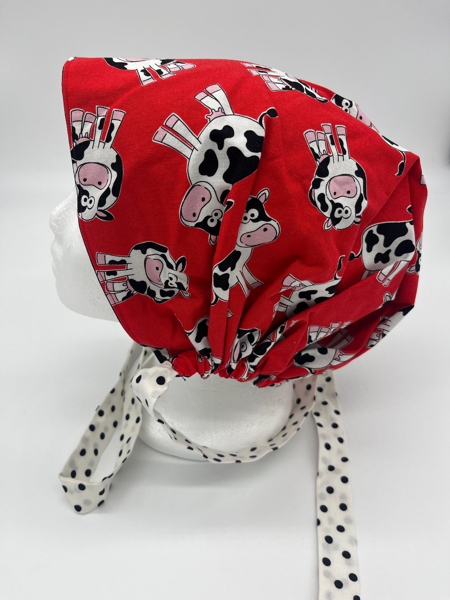 Cap (Red with Cows and Polka Dot Ties)