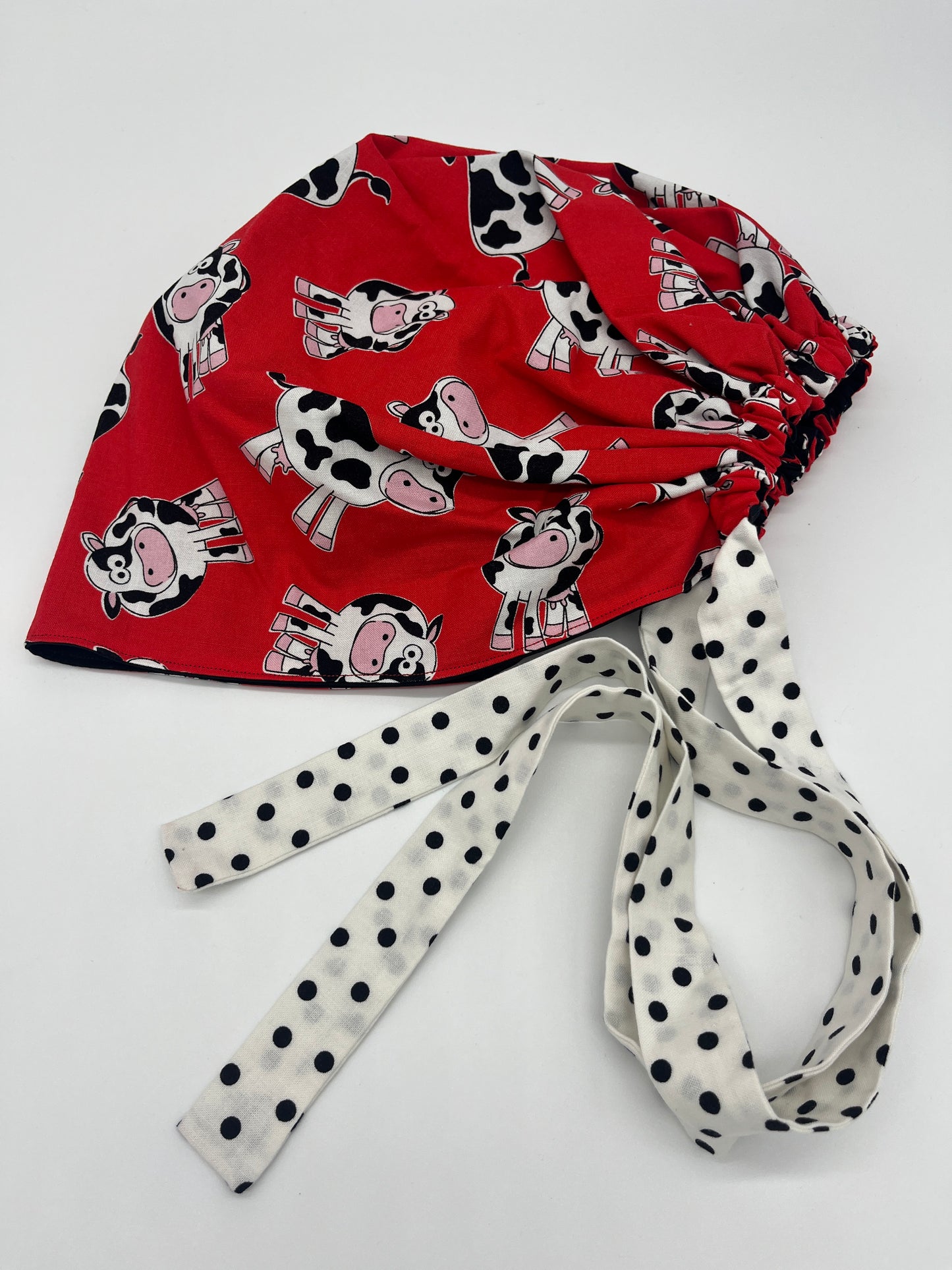 Cap (Red with Cows and Polka Dot Ties)