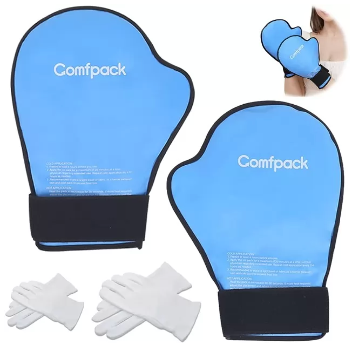 Cold/Hot Gel Pack Gloves (Blue)
