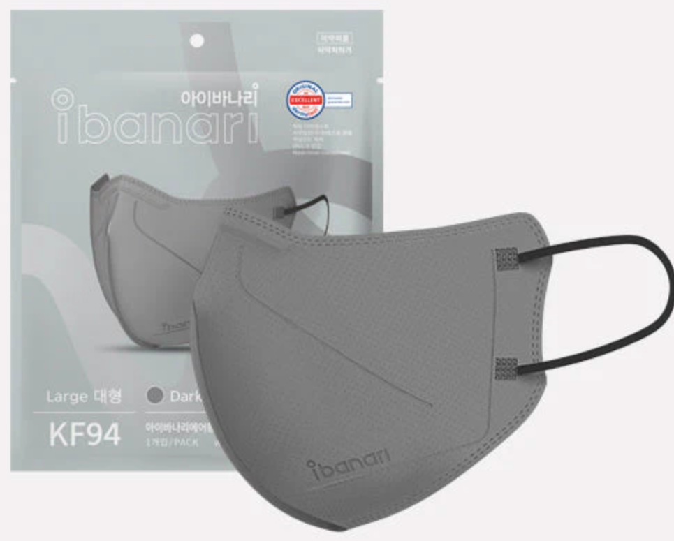 KF94 Face Mask (Gray, Large) (Pack of 5)