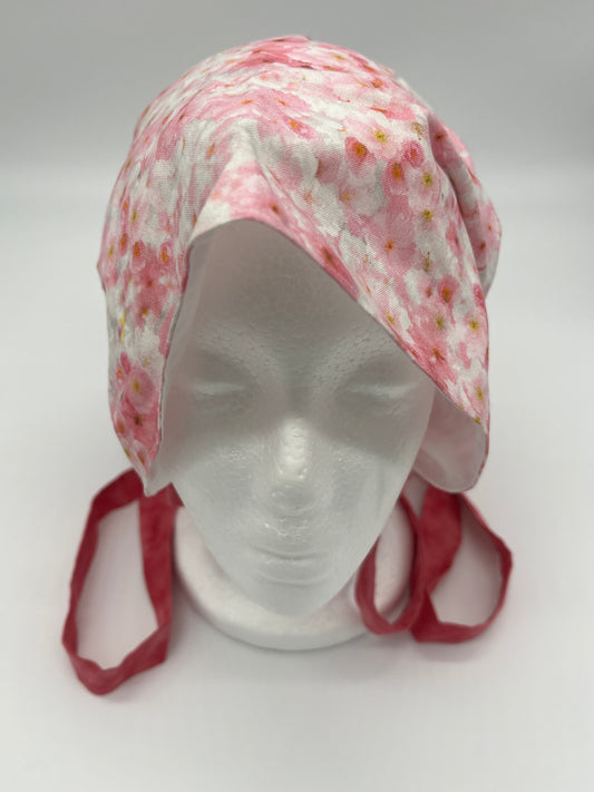 Cap (Pink Floral with Pink Ties)