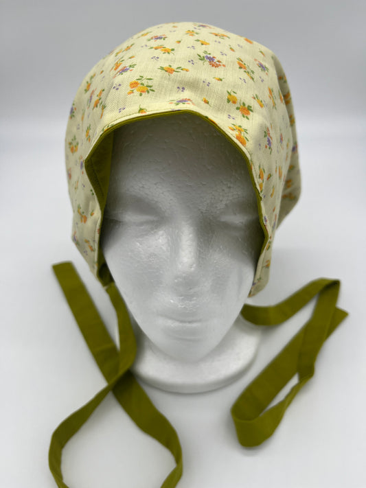 Cap (Green Floral with Green Ties)