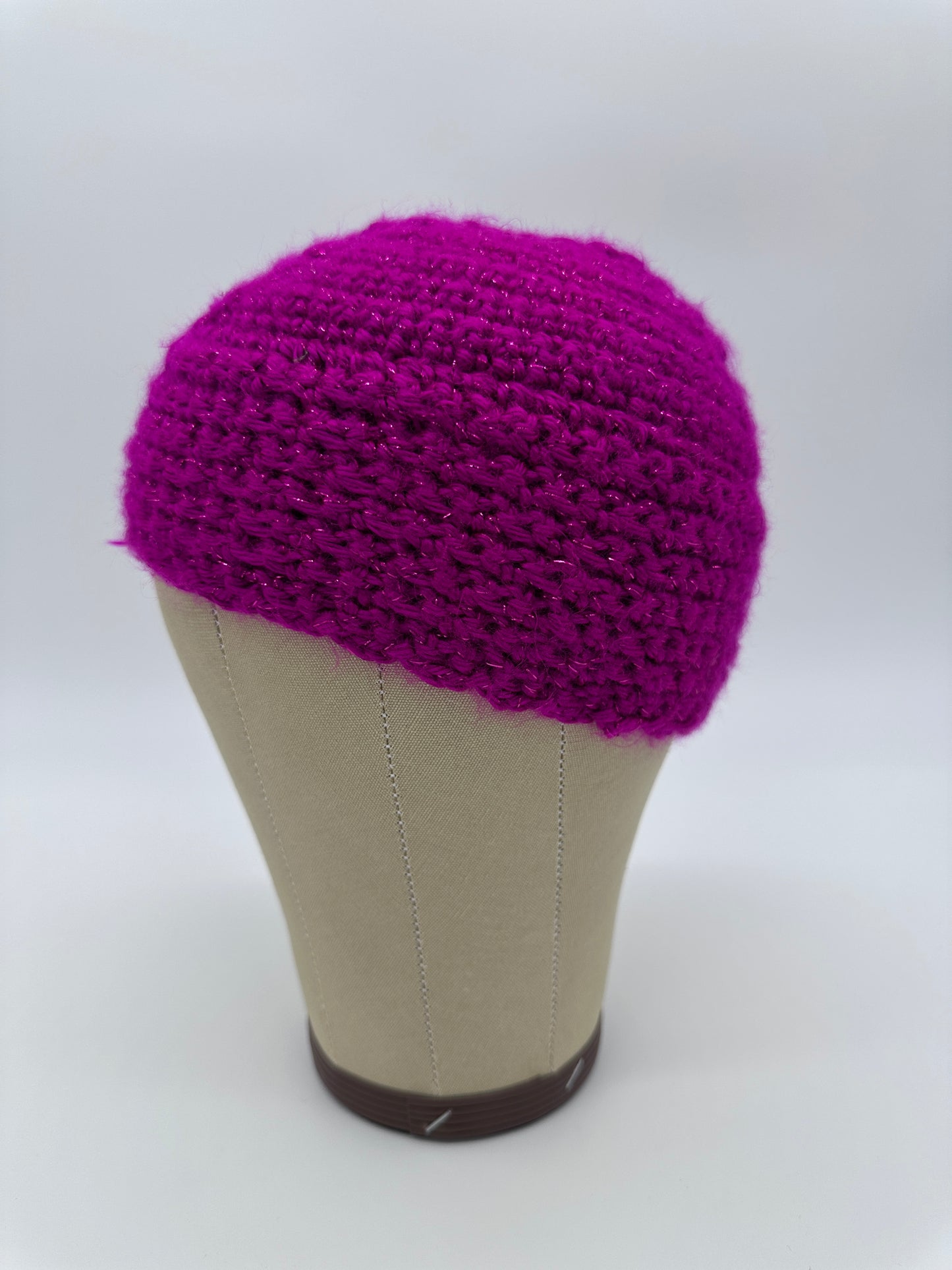 Beanie (Crochet, Fuchsia, One Size)