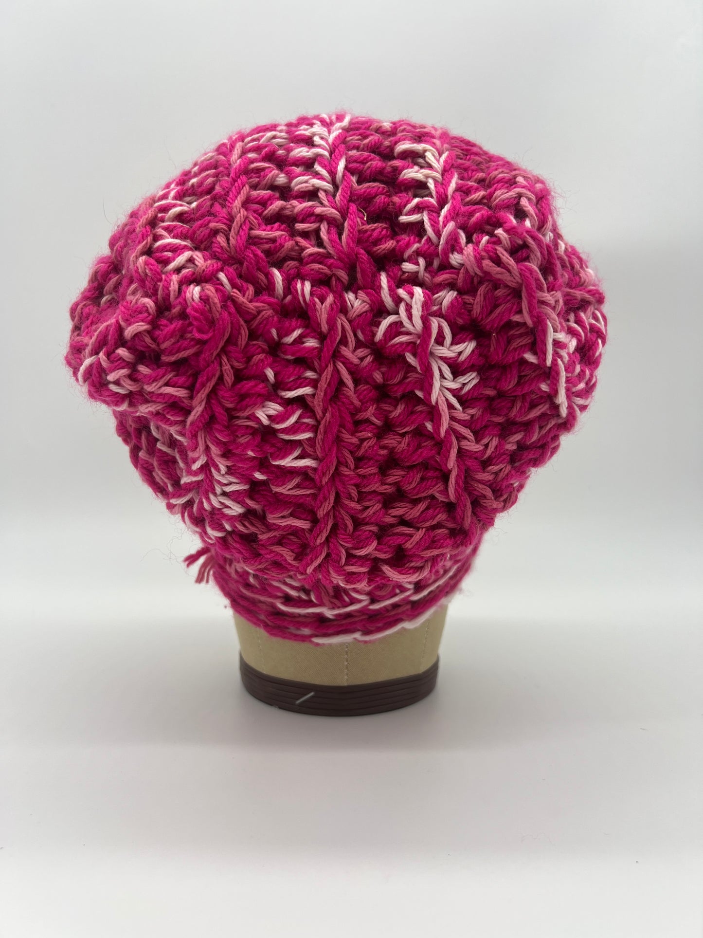 Beanie (Crochet, Fuchsia, One Size)