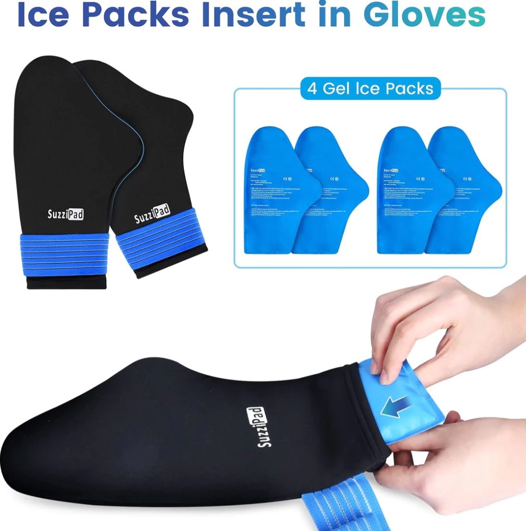 Cold/Hot Gel Pack Glove Set (Blue)