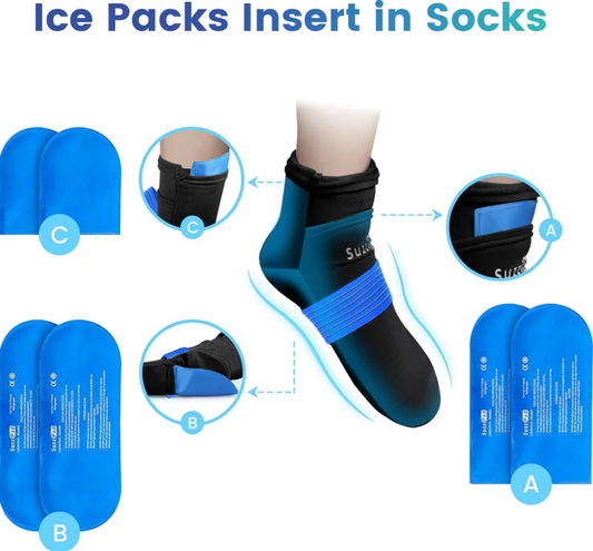 Cold/Hot Gel Pack Socks Set (Blue)