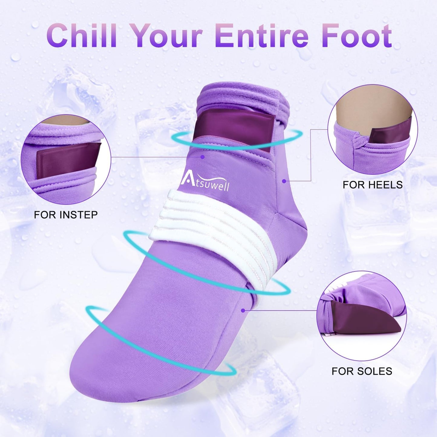 Cold/Hot Gel Pack Socks Set (Large/XL, Blue and Black)