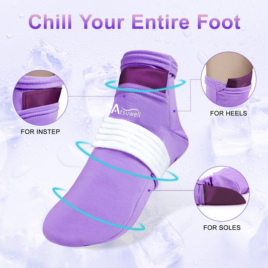 Cold/Hot Gel Pack Socks Set (Large/XL, Blue and Black)