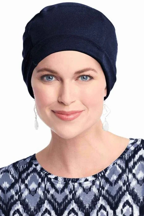 Soft Beanie Cap (Navy, One-Size)